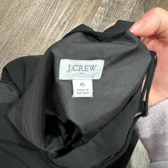 J.Crew Black Scallop Hem Sleeveless Straight Neck Lined Camisole Tank Top Size 6 - Picture 6 of 9